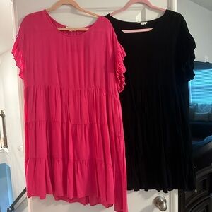 Lot of 2 Spring/ Summer Large . Light weight.Hot Pink solid. Black Solid .
